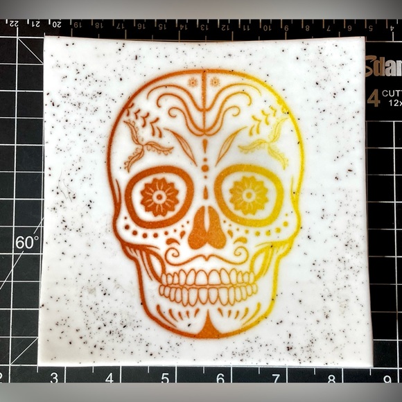 Studio Art Glass Hand Blown Sugar Skull Day of the Dead Hand Blown Glass Dish - Picture 4 of 10